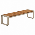 Banco de jardín 150 x 40 x 45 cm de madera y metal marrón y gris estilo moderno