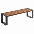 Banco de jardín 150 x 40 x 45 cm de madera y metal marrón/negro estilo industrial
